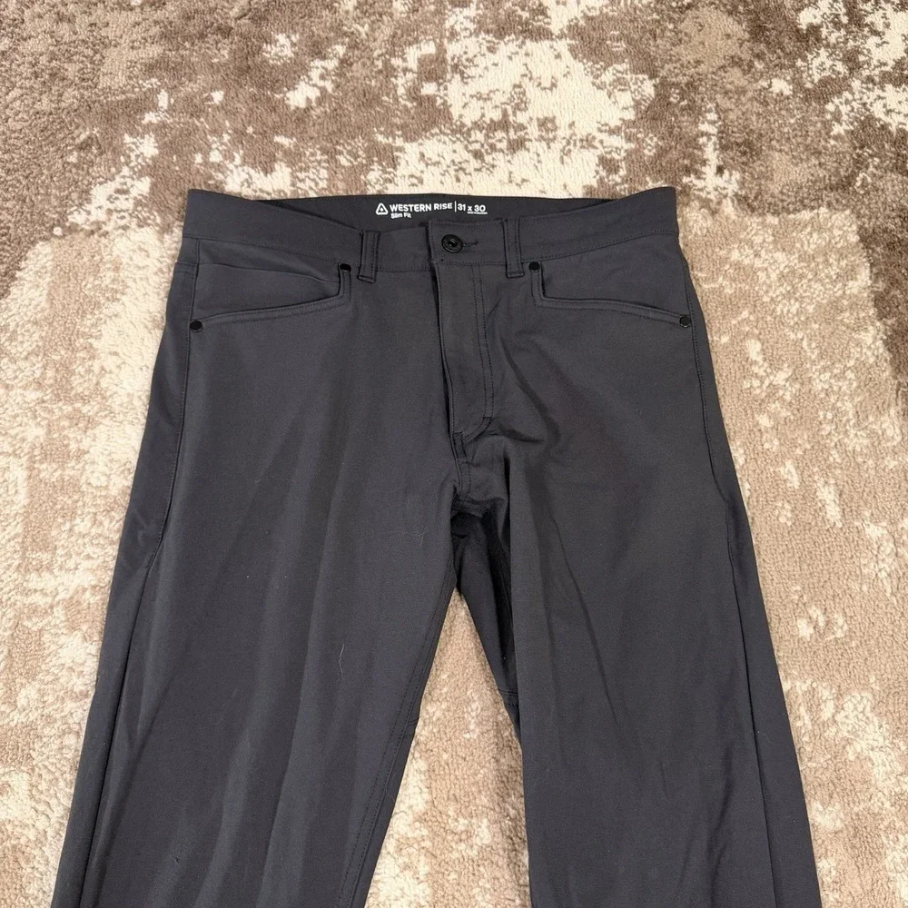 Western Rise Diversion Pants Mens 31x30 Slim Fit Black Stretch Travel Breathable